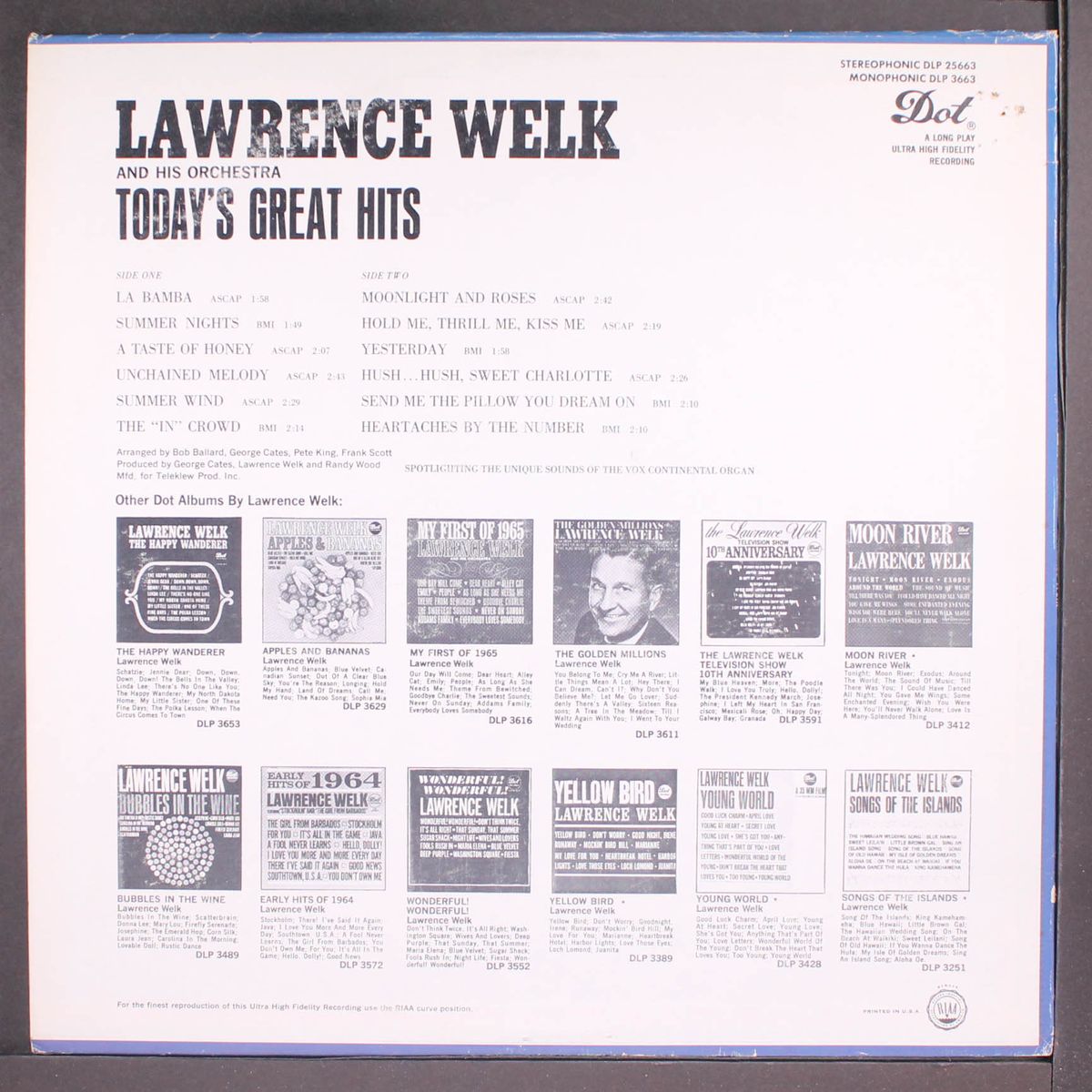 today's great hits by LAWRENCE WELK