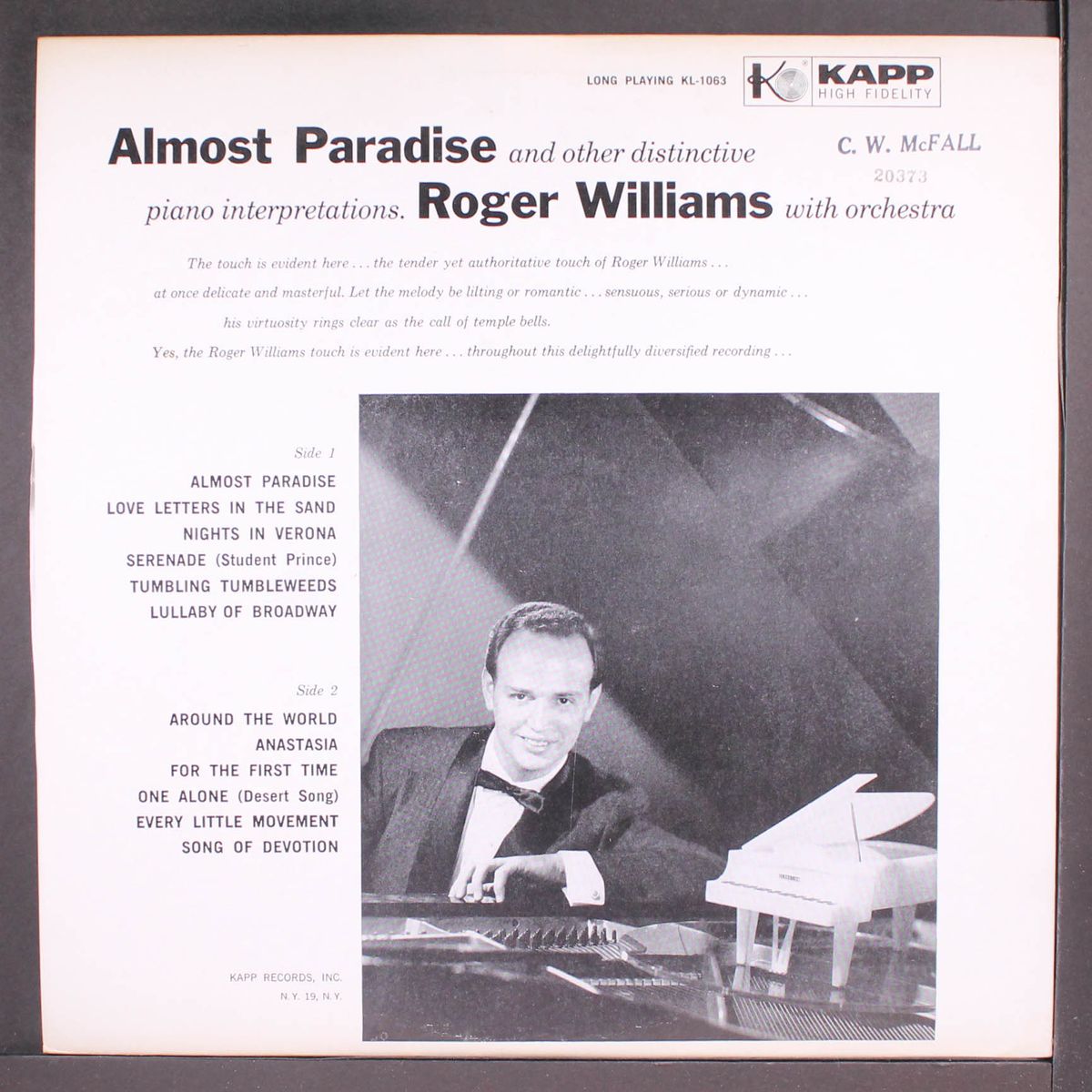 almost paradise by ROGER WILLIAMS