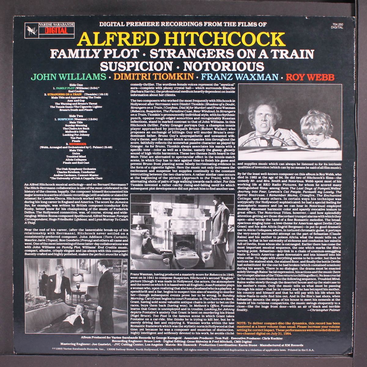 music from alfred hitchcock films by JOHN WILLIAMS, ETC.
