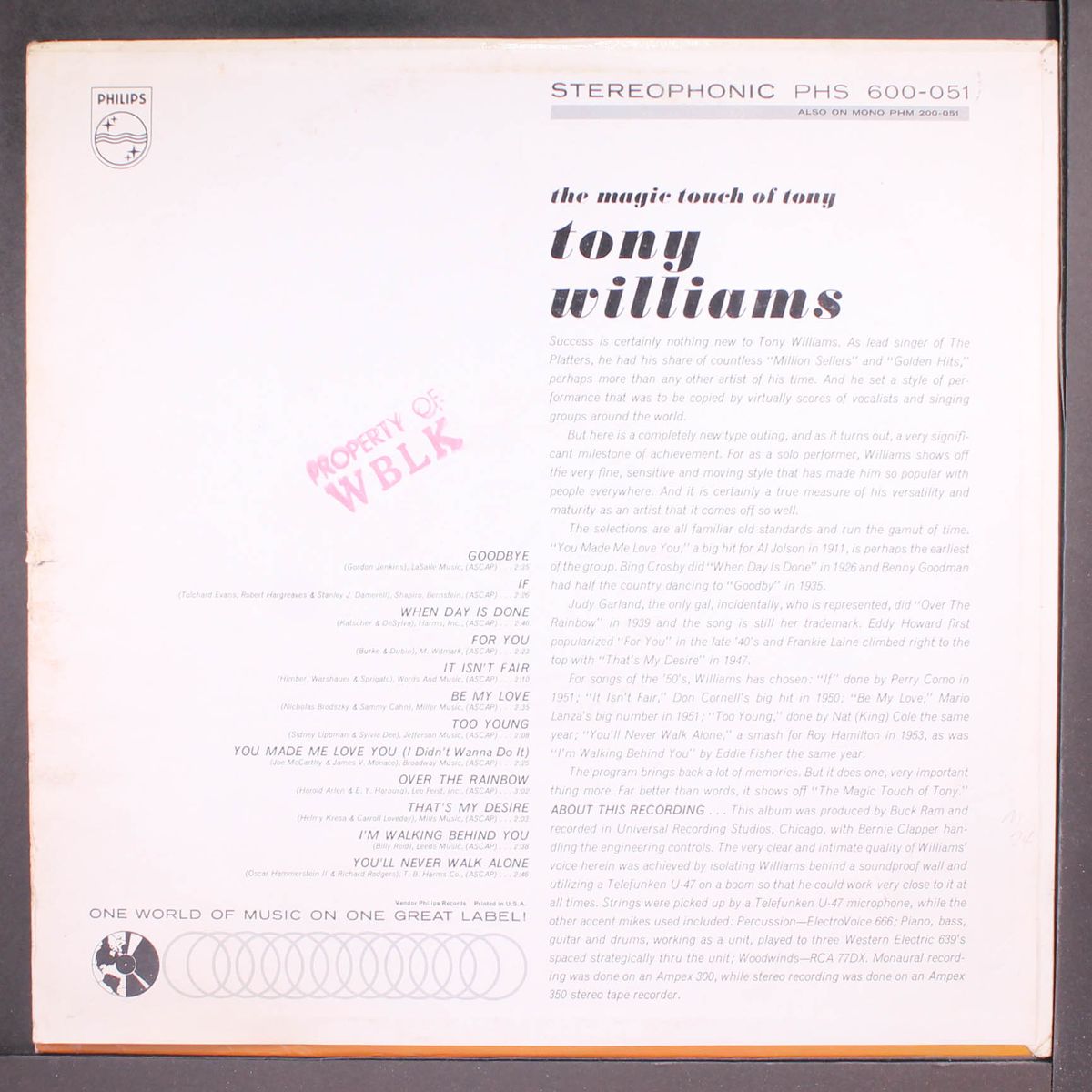 the magic touch of by TONY WILLIAMS