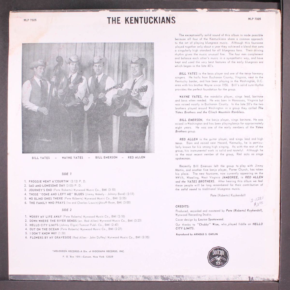 the solid bluegrass sound of by RED ALLEN & KENTUCKIANS