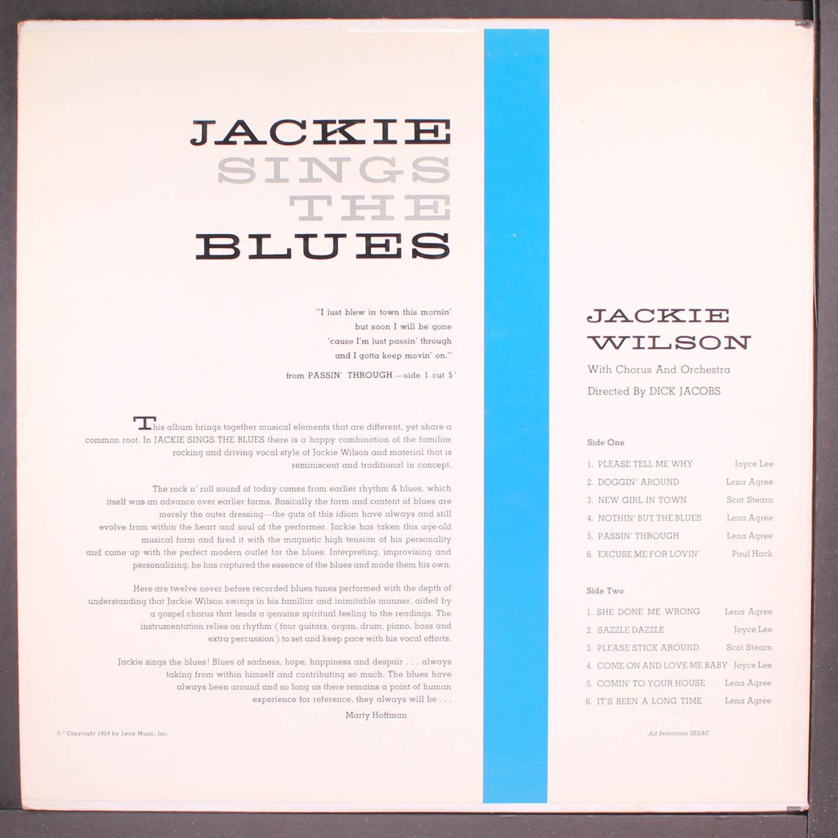 jackie sings the blues by JACKIE WILSON