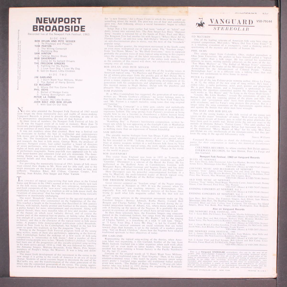 newport broadside by VARIOUS