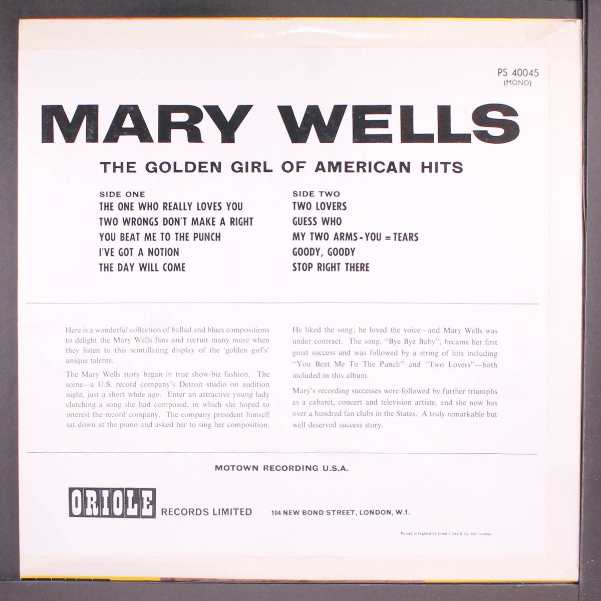 two lovers by MARY WELLS