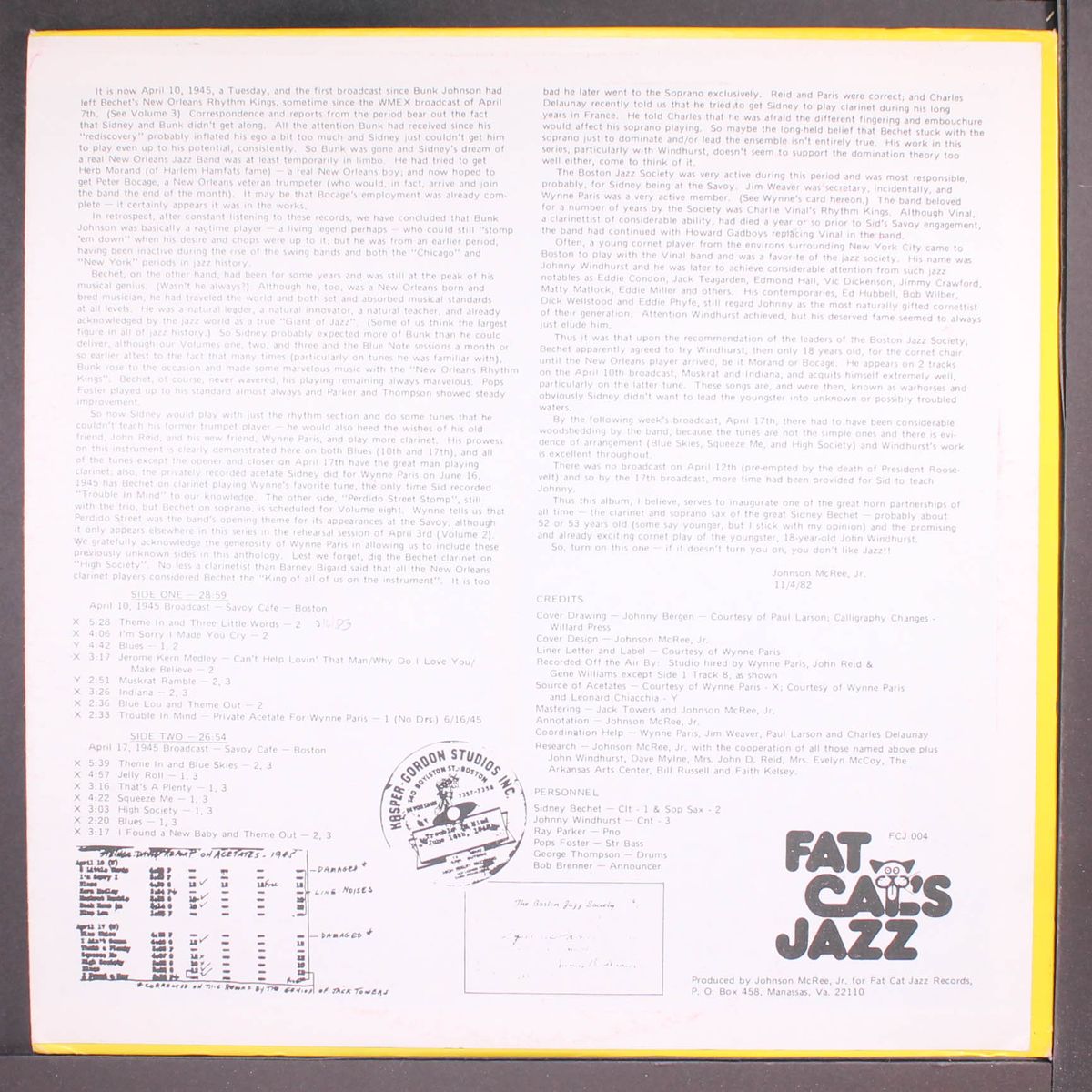 yellow dog blues; jazz nocturne, vol. 4 by SIDNEY BECHET
