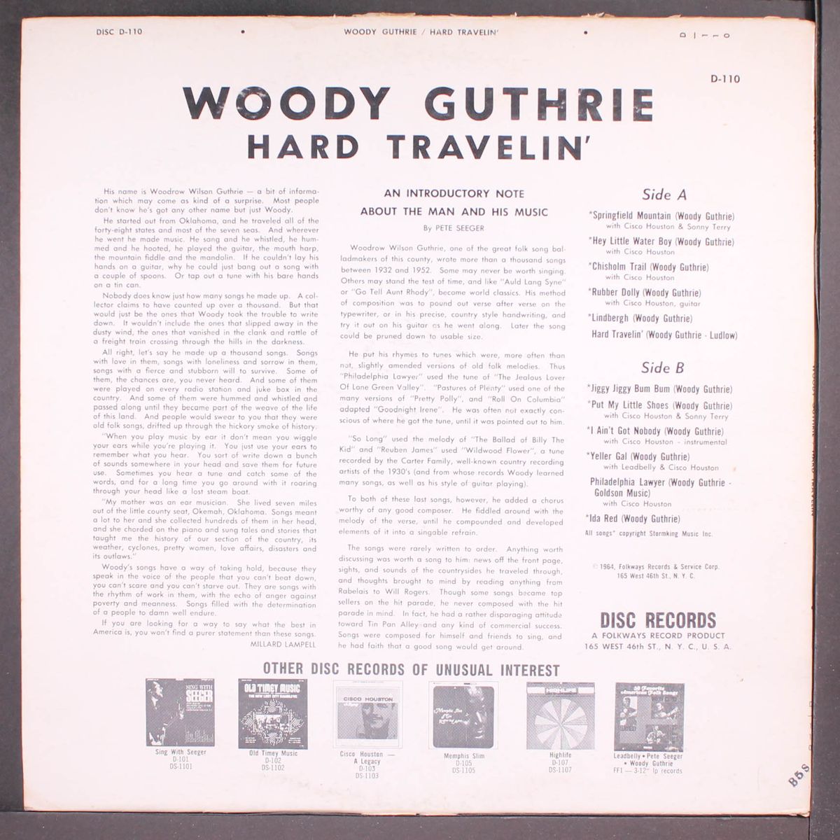 hard travlin' by WOODY GUTHRIE