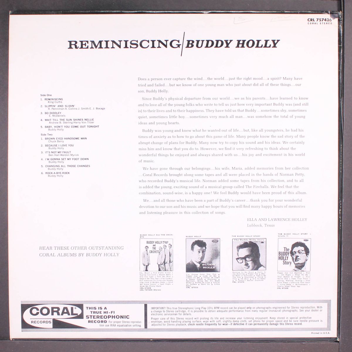 reminiscing by BUDDY HOLLY