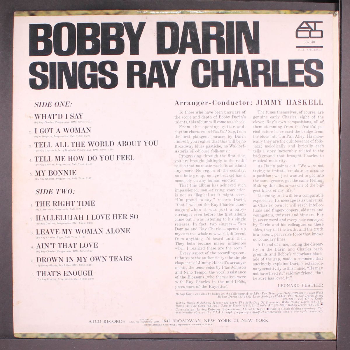 sings ray charles by BOBBY DARIN