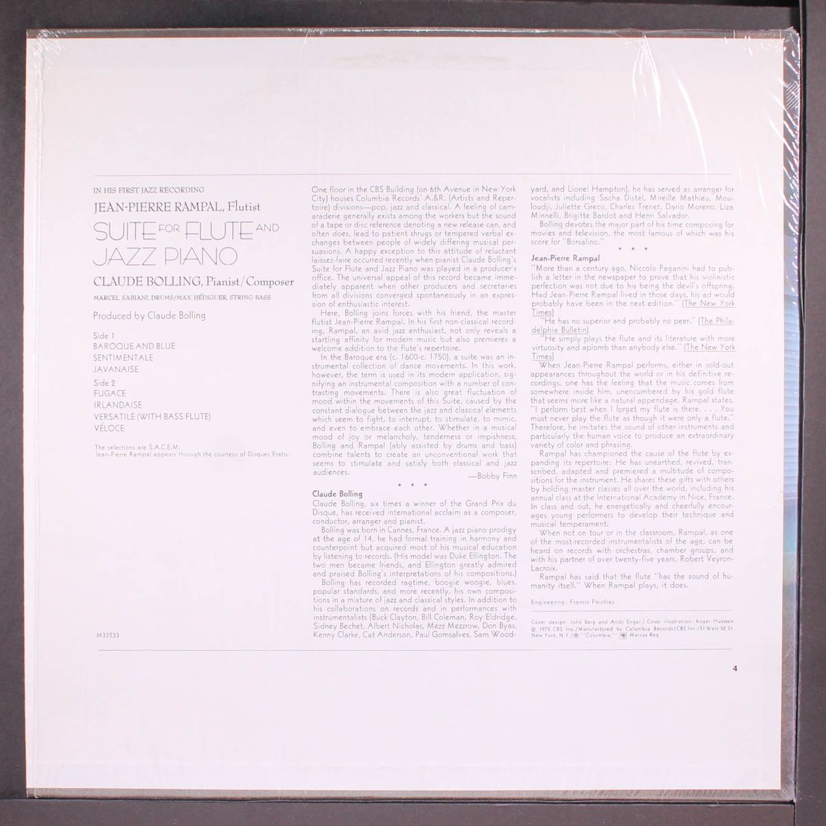 suite for flute & jazz piano by CLAUDE BOLLING & J-P RAMPAL