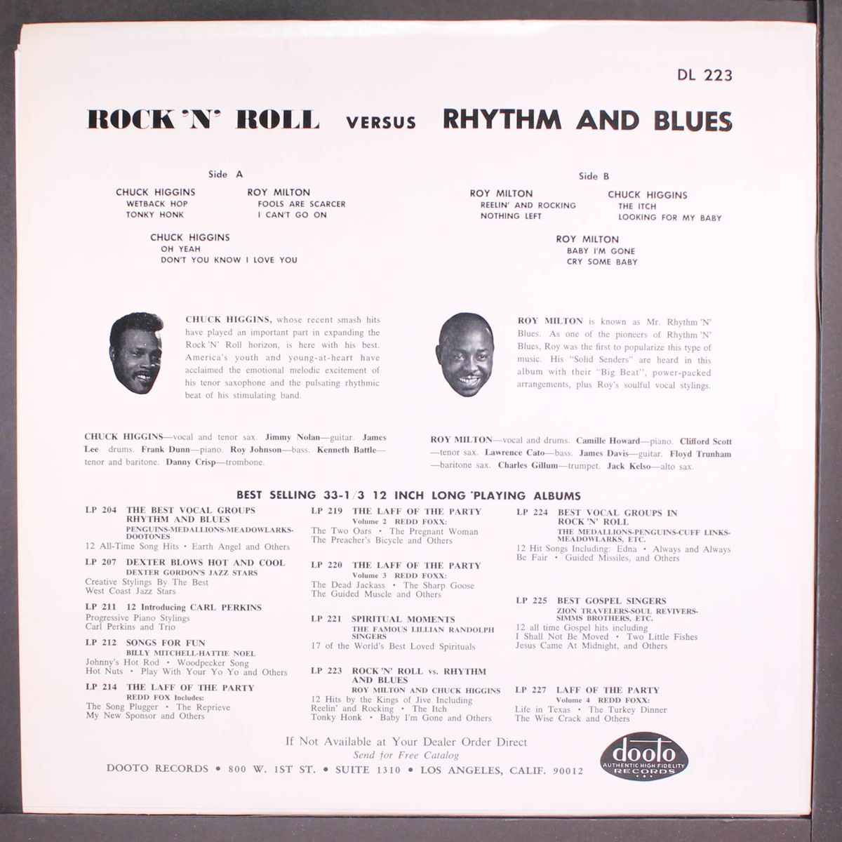 rock'n roll versus rhythm and blues by CHUCK HIGGINS / ROY MILTON
