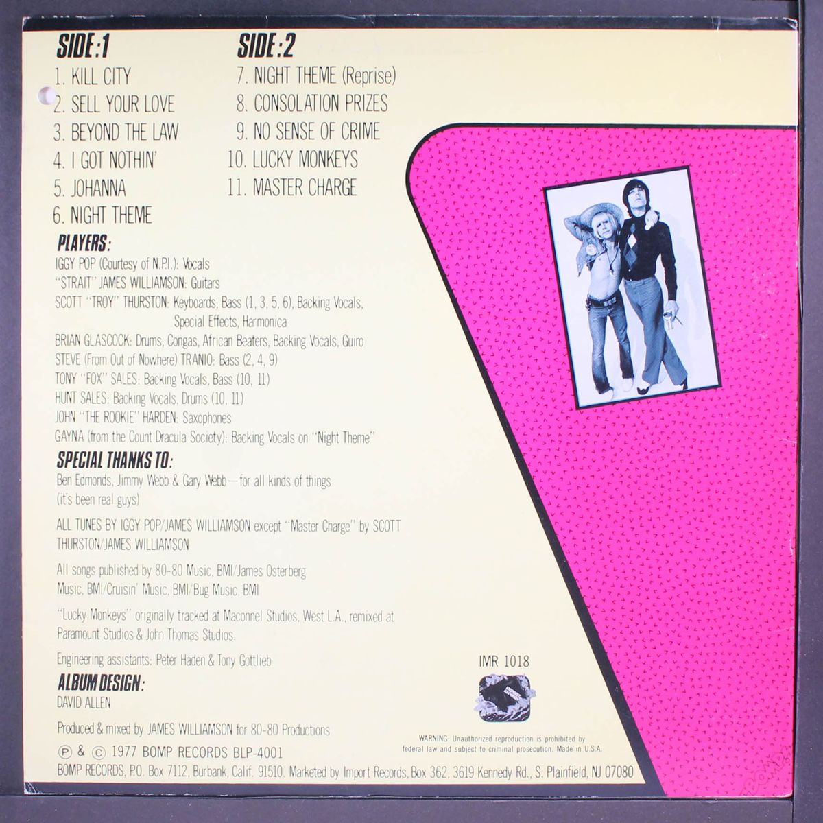 kill city by IGGY POP & JAMES WILLIAMSON