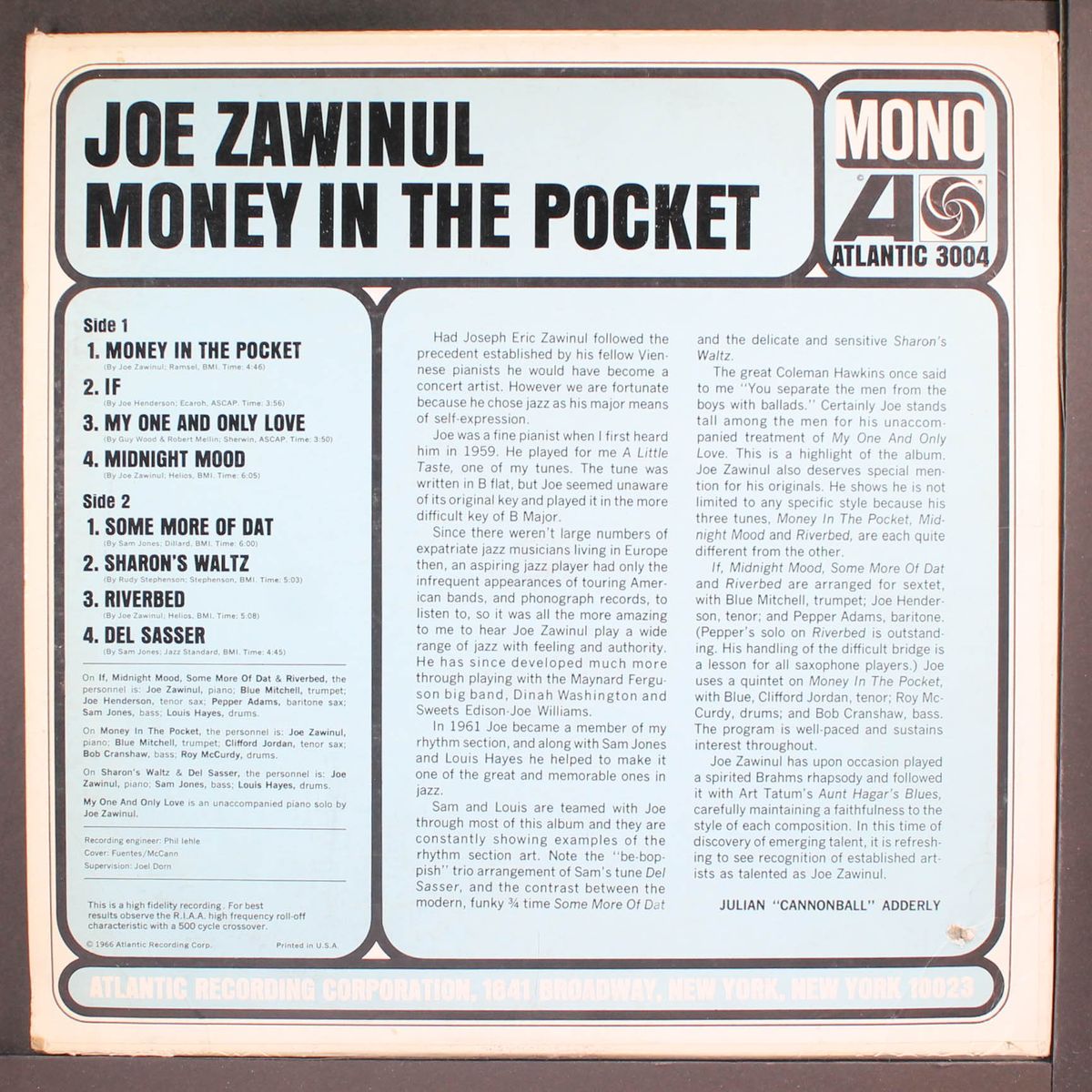 money in the pocket by JOE ZAWINUL