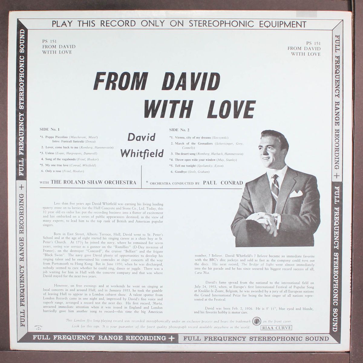 from david with love by DAVID WHITFIELD