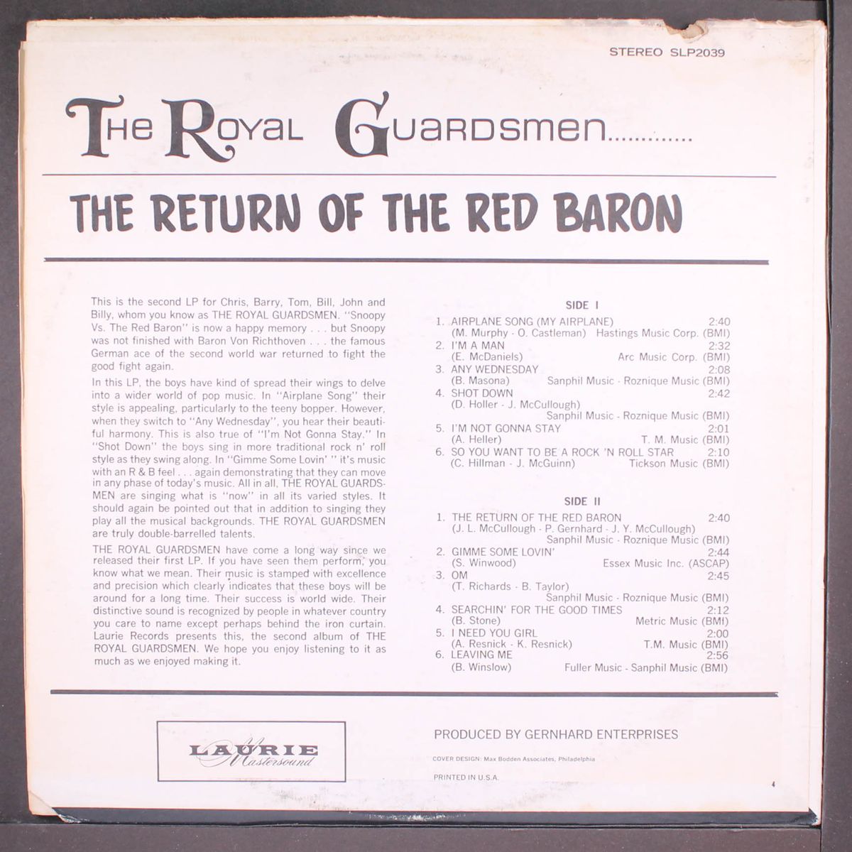 the return of the red baron by ROYAL GUARDSMEN