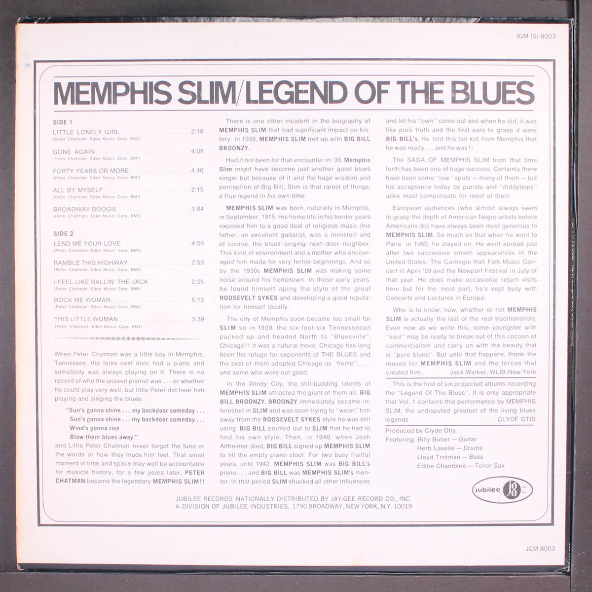 legend of the blues, vol. 1 by MEMPHIS SLIM