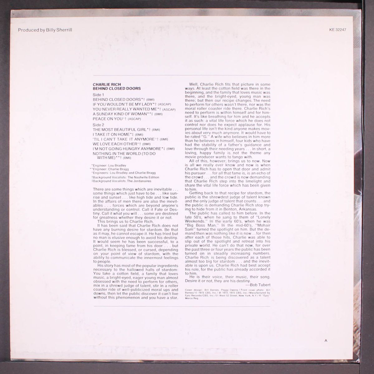behind closed doors by CHARLIE RICH