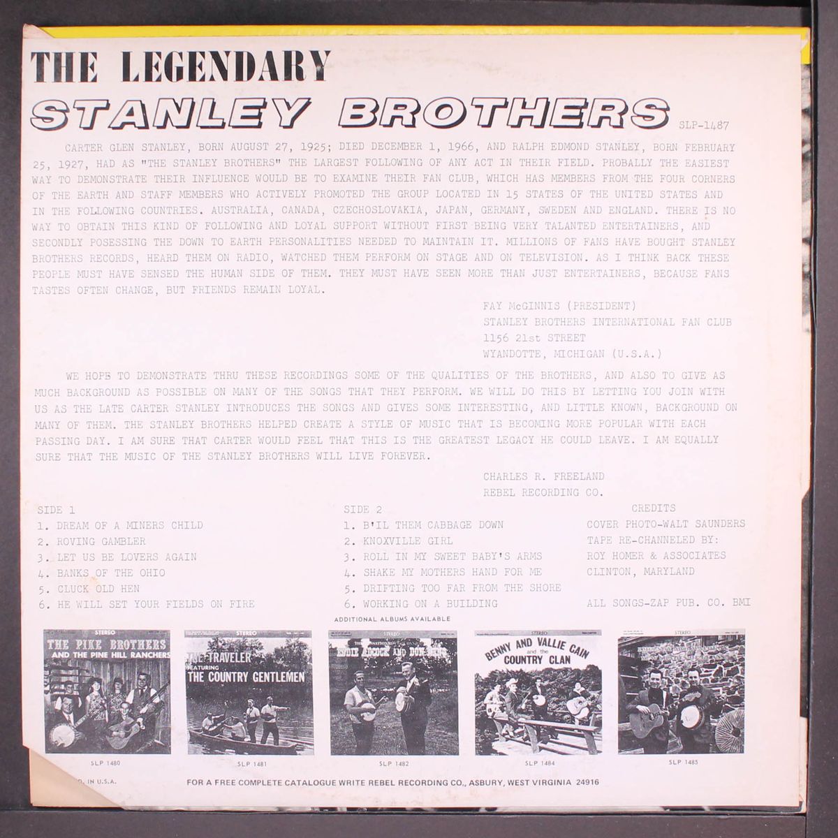 the legendary, recorded live by STANLEY BROTHERS