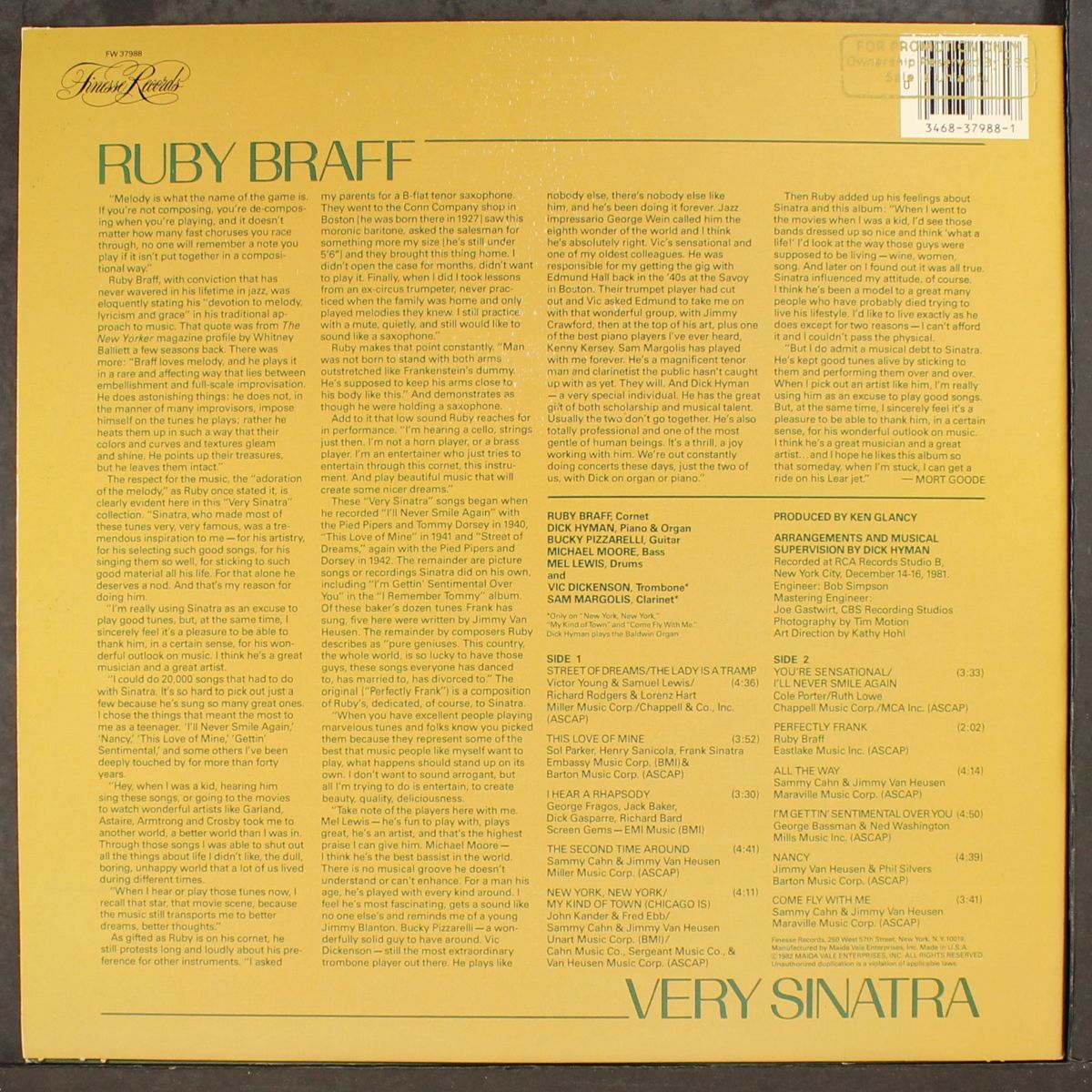 very sinatra by RUBY BRAFF