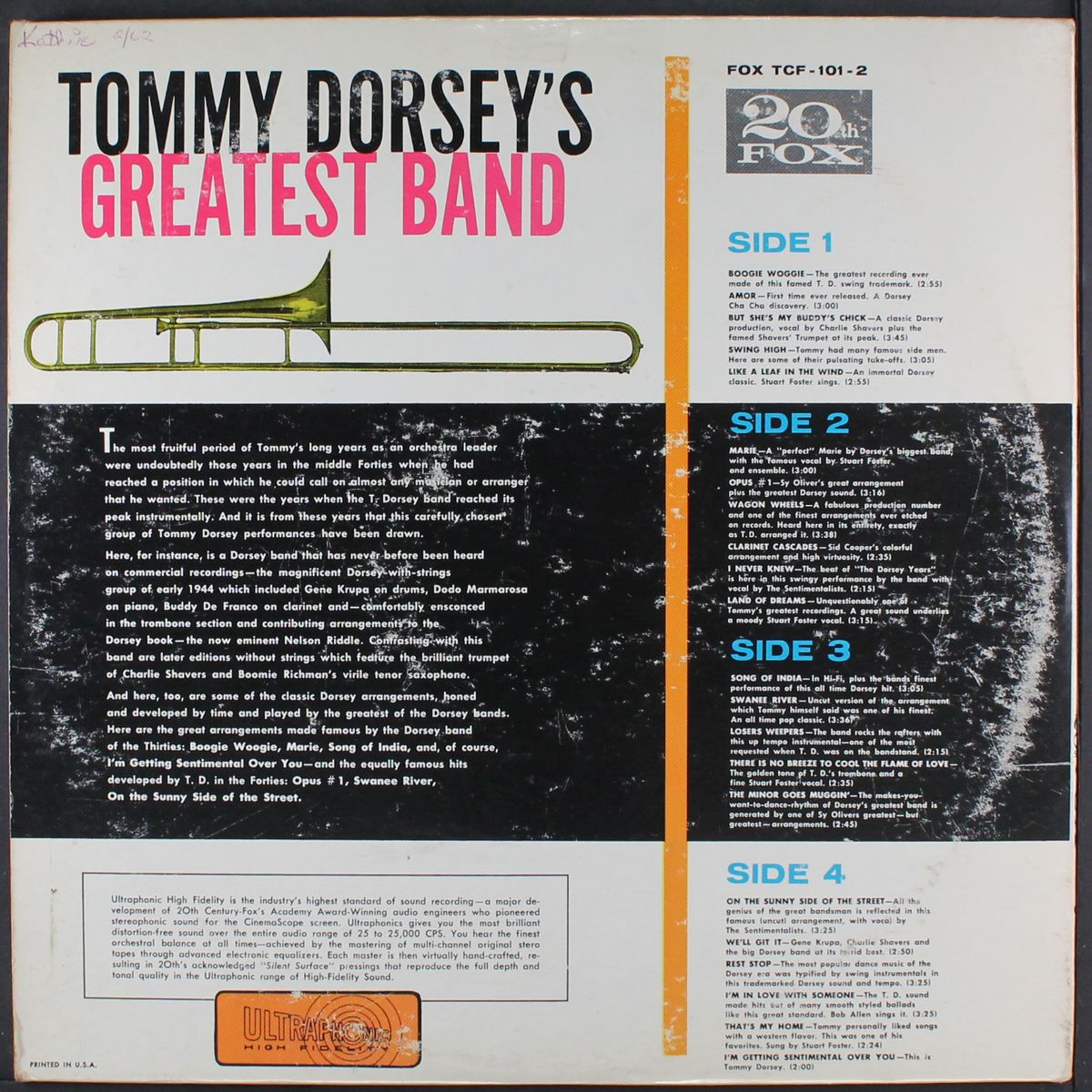 tommy dorsey's greatest band by TOMMY DORSEY