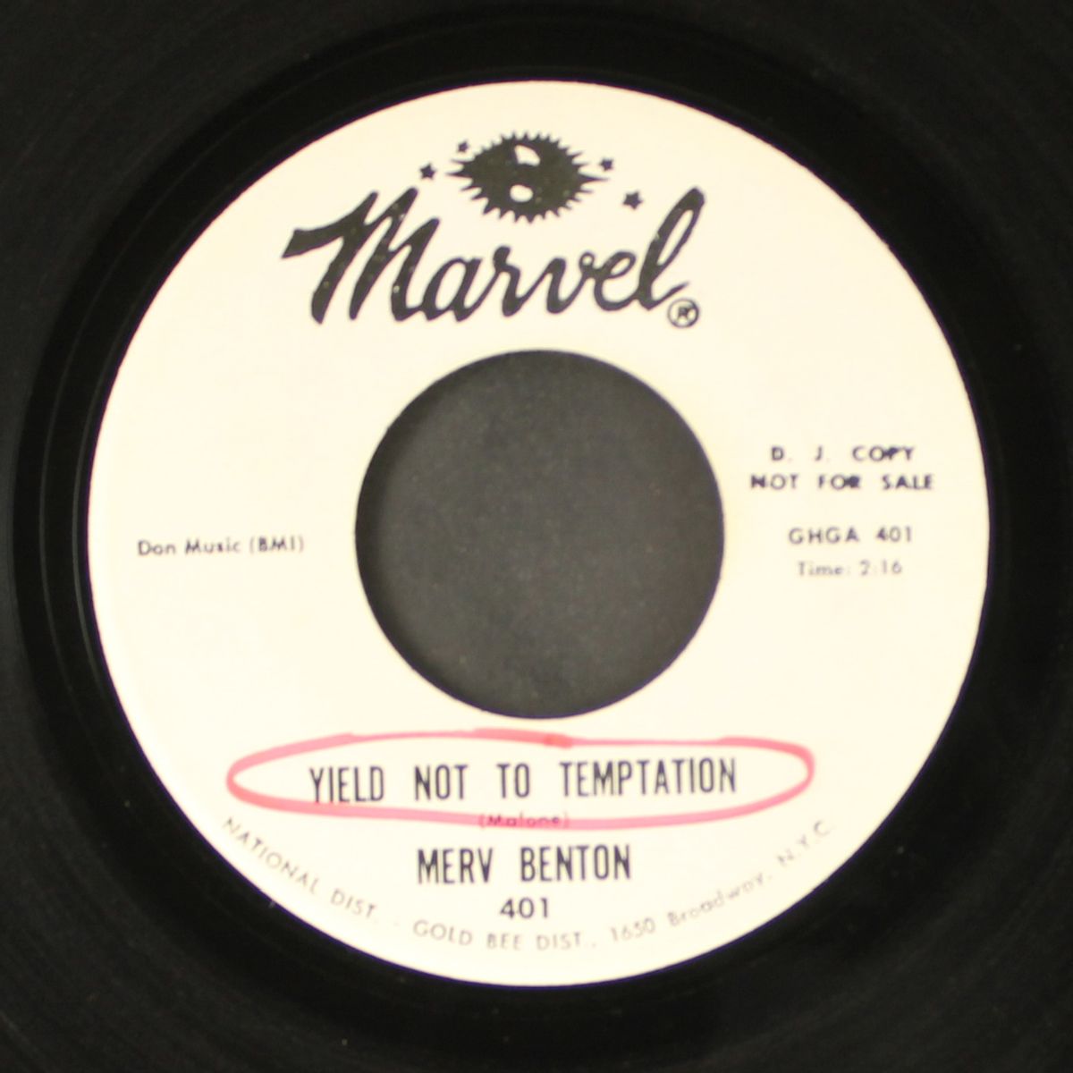 twenty flight rock / yield not to temptation by MERV BENTON