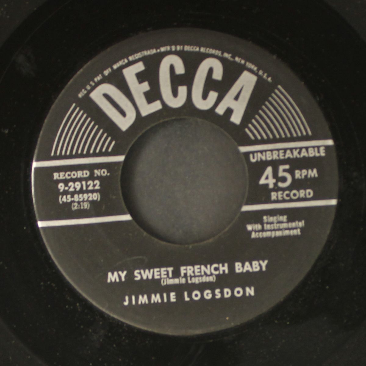 my sweet french baby / these lonesome blues by JIMMIE LOGSDON