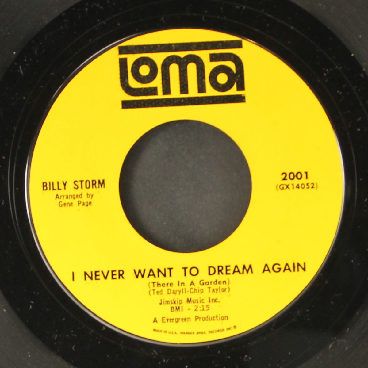 i never want to dream again by BILLY STORM