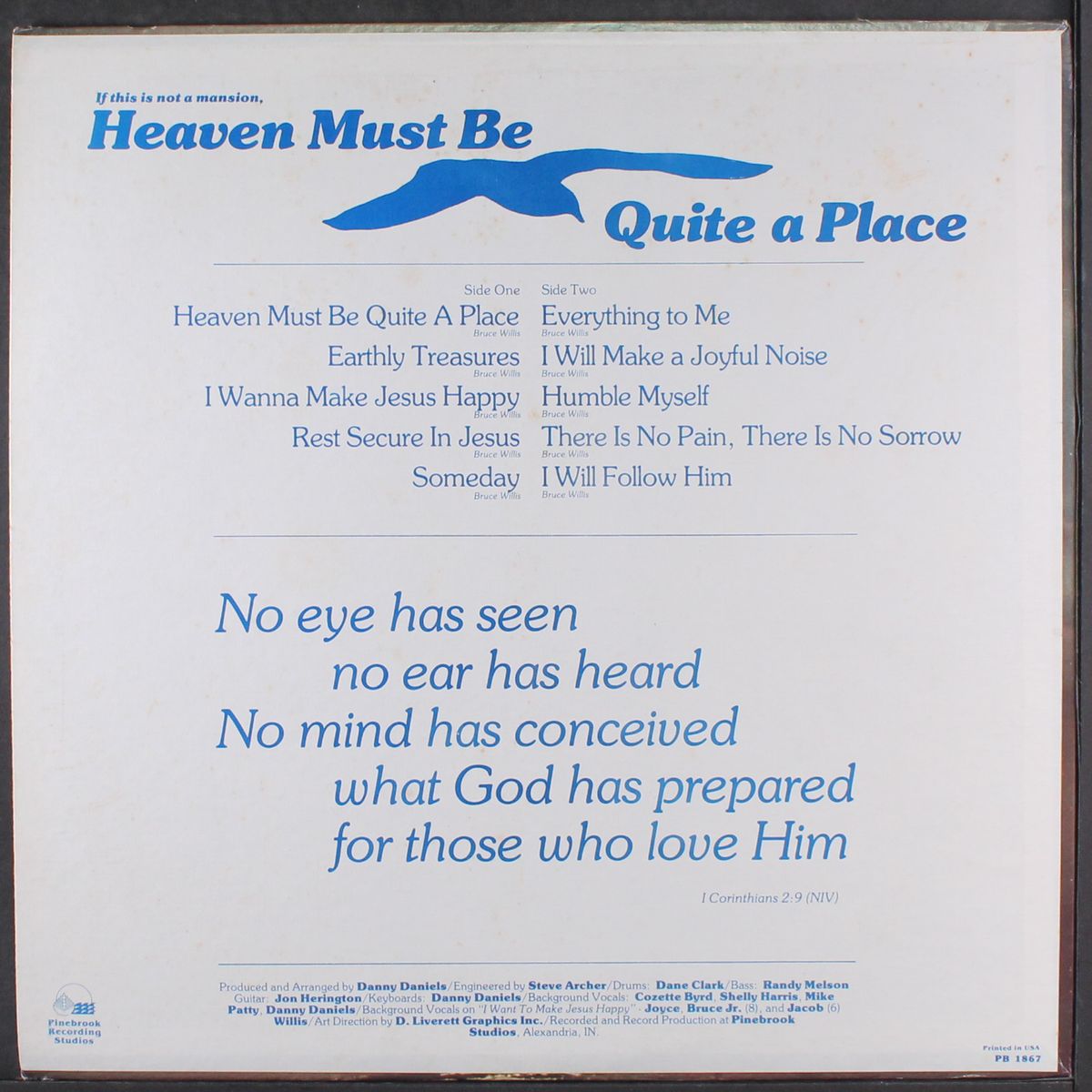 heaven must be quite a place by BRUCE WILLIS