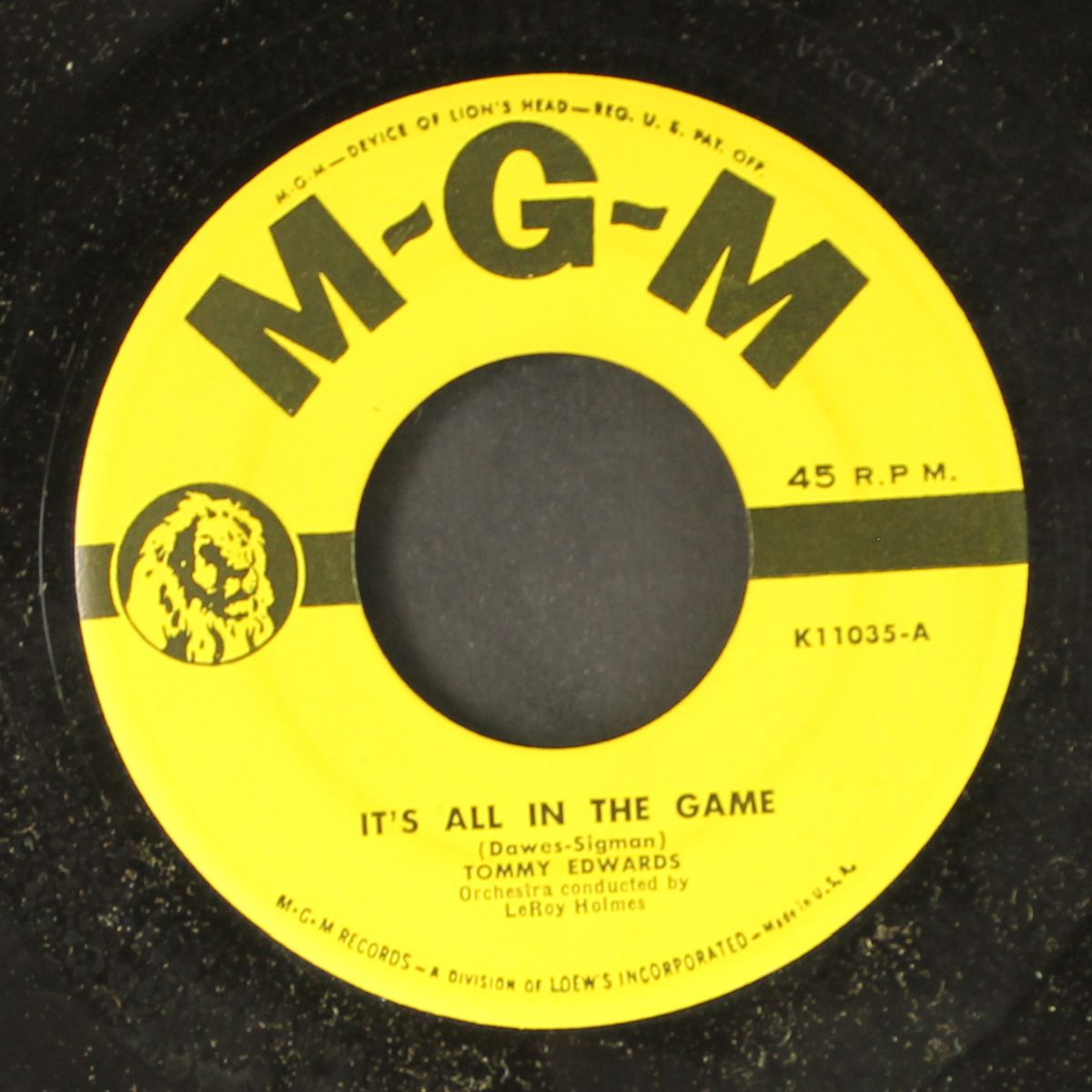 it's all in the game by TOMMY EDWARDS