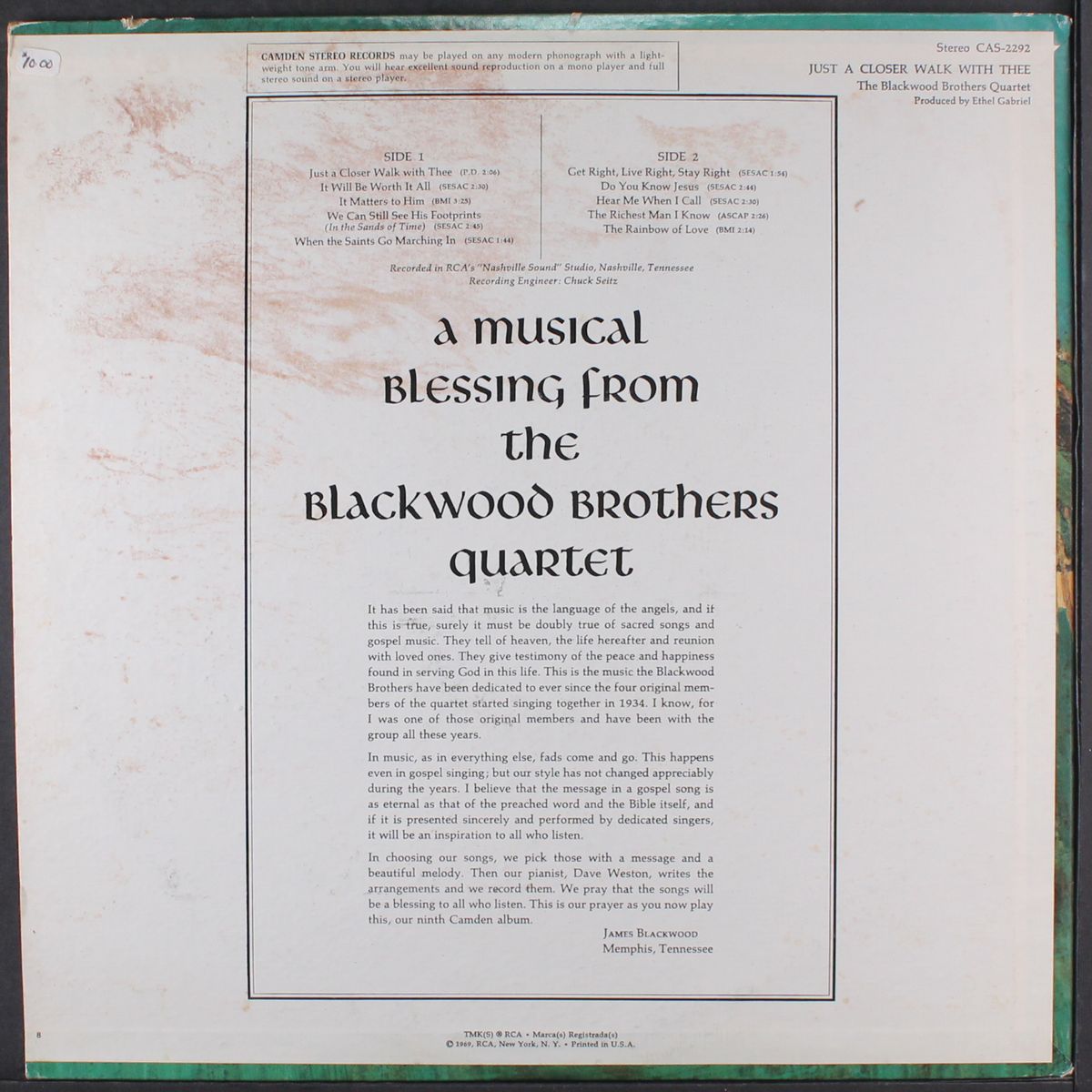 just a closer walk with thee by BLACKWOOD BROTHERS