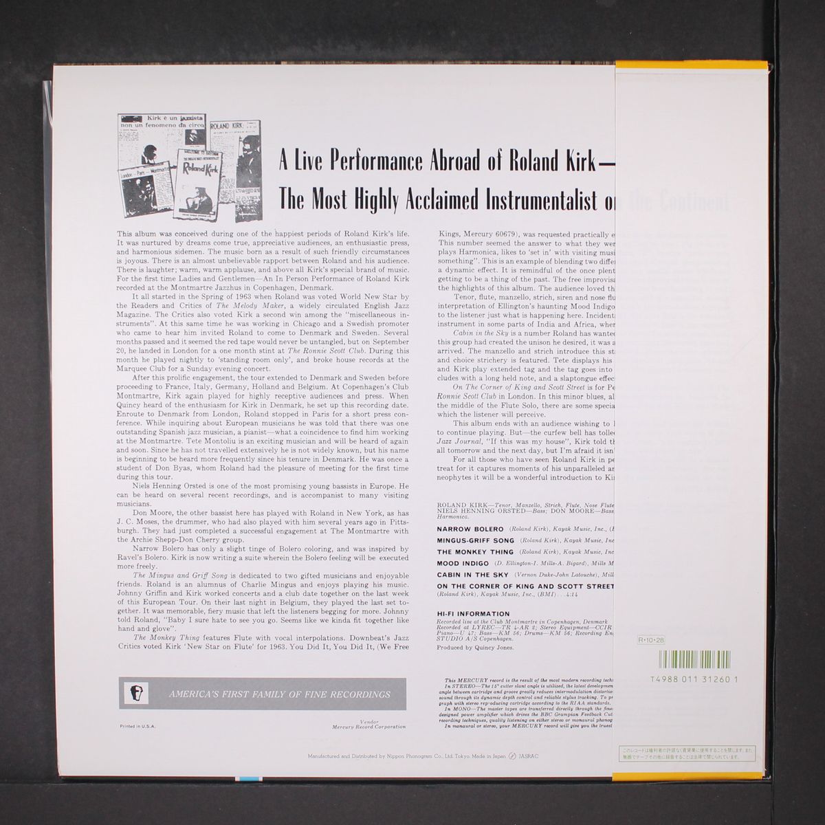kirk in copenhagen by ROLAND KIRK