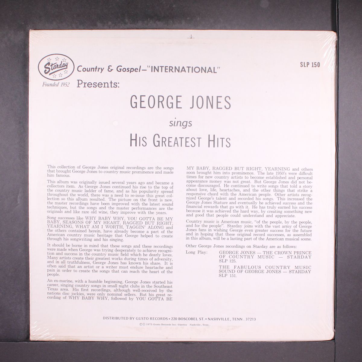sings his greatest hits by GEORGE JONES
