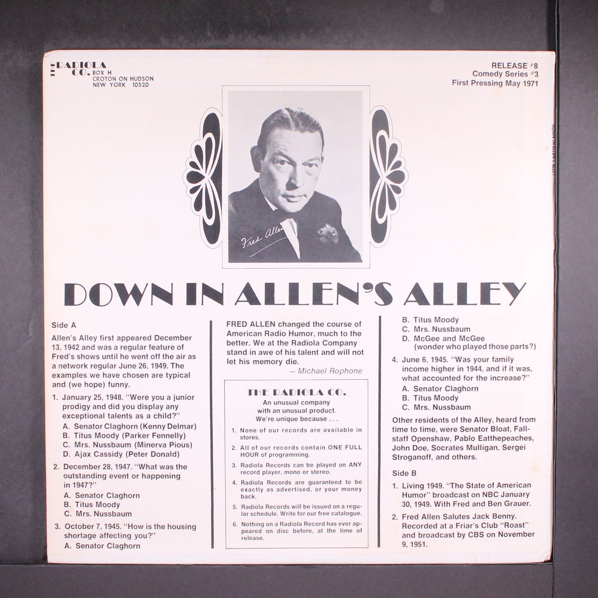 down in allen's alley by ORIGINAL RADIO BROADCAST