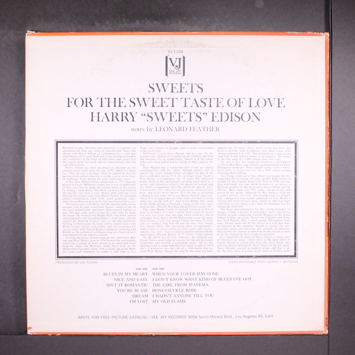 sweets for the sweet taste of love by HARRY EDISON