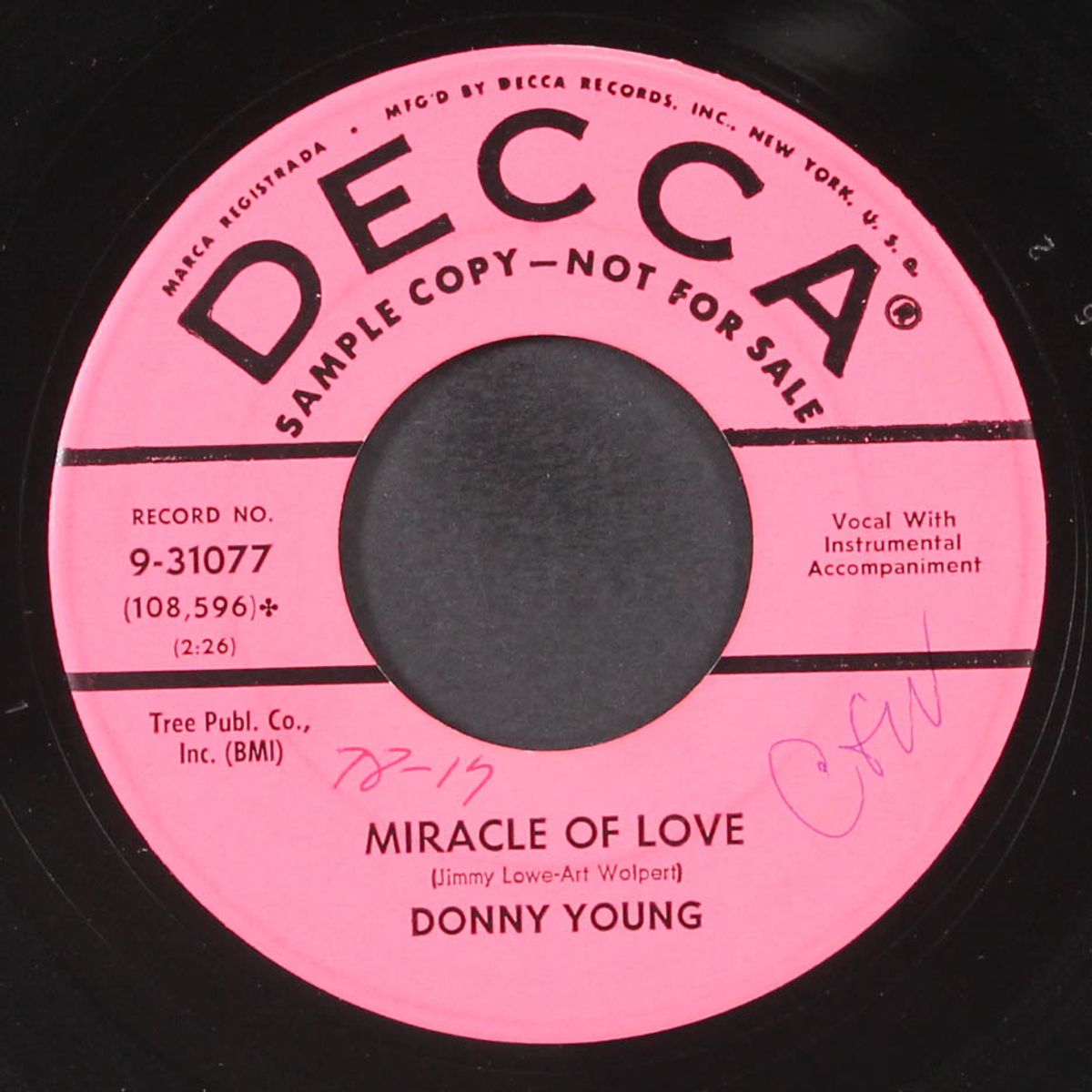 shakin' the blues / miracle of love by DONNY YOUNG