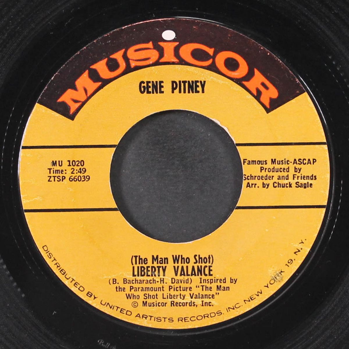 liberty valance / take it like a man by GENE PITNEY