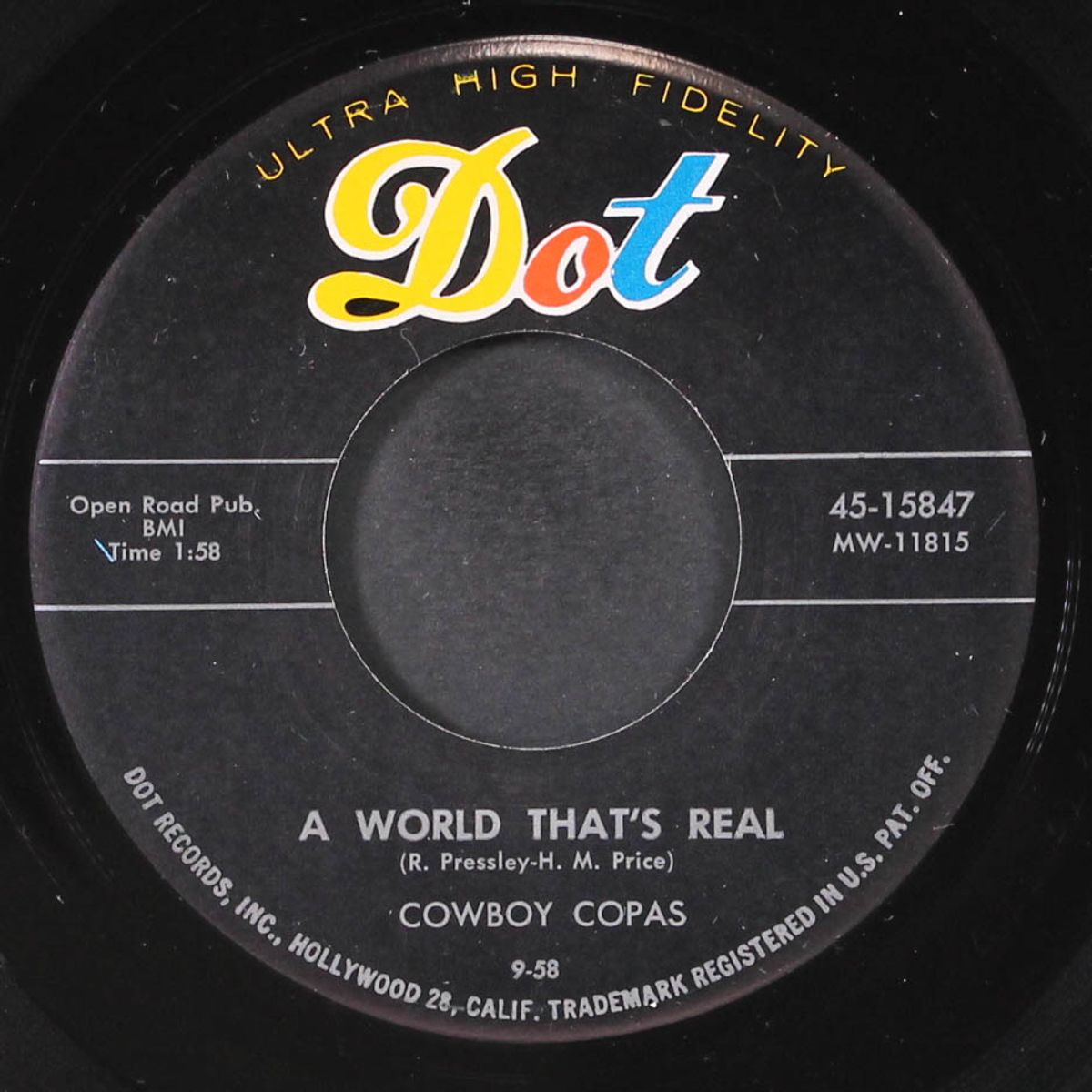 looking for an angel / a world that's real by COWBOY COPAS