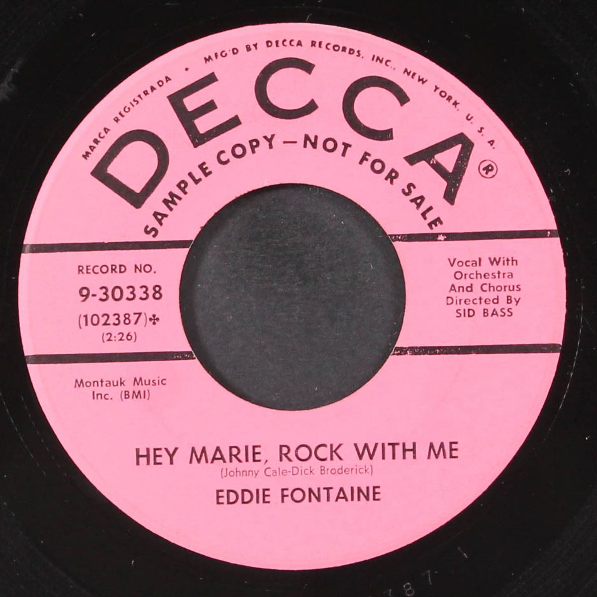 hey marie, rock with me / one and only by EDDIE FONTAINE