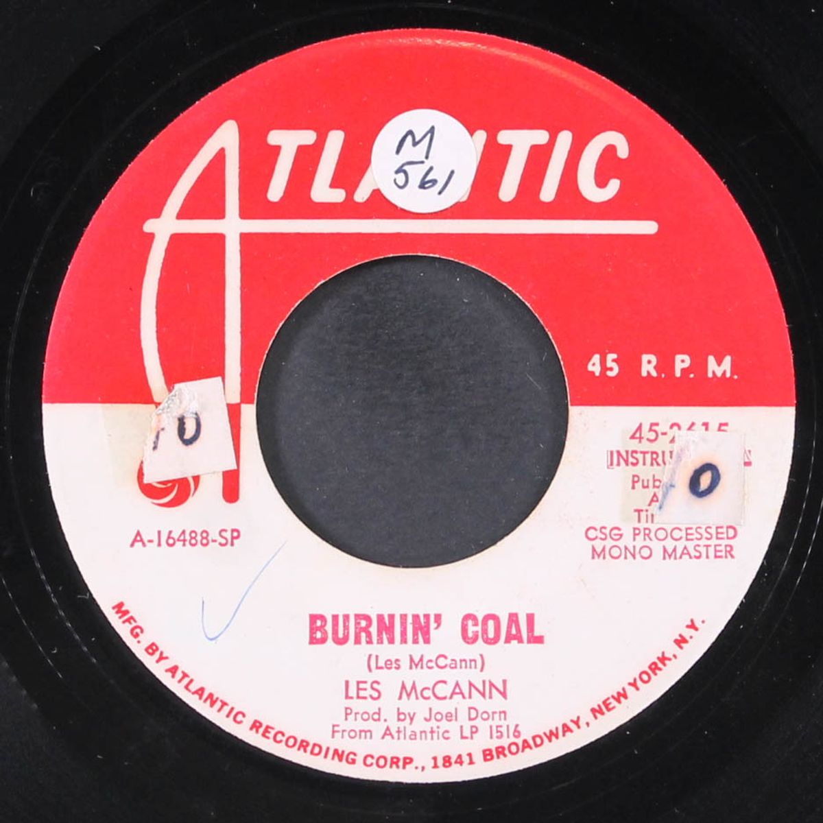 burnin' coal / with these hands by LES MCCANN