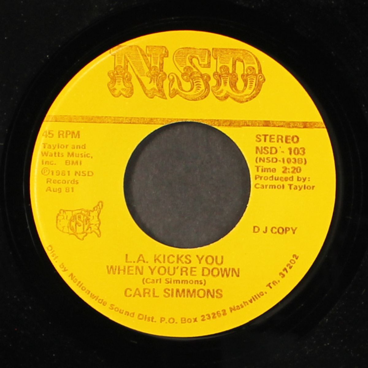lonesome side of town / l.a. kicks you when you're down by CARL SIMMONS