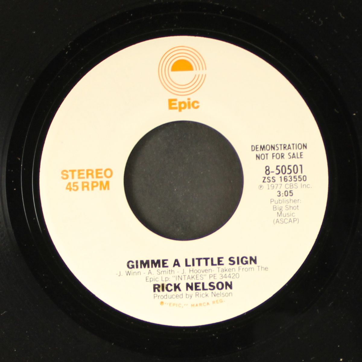 gimme a little sign / mono by RICK NELSON