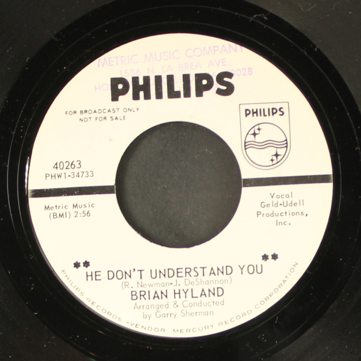 he don't understand you by BRIAN HYLAND