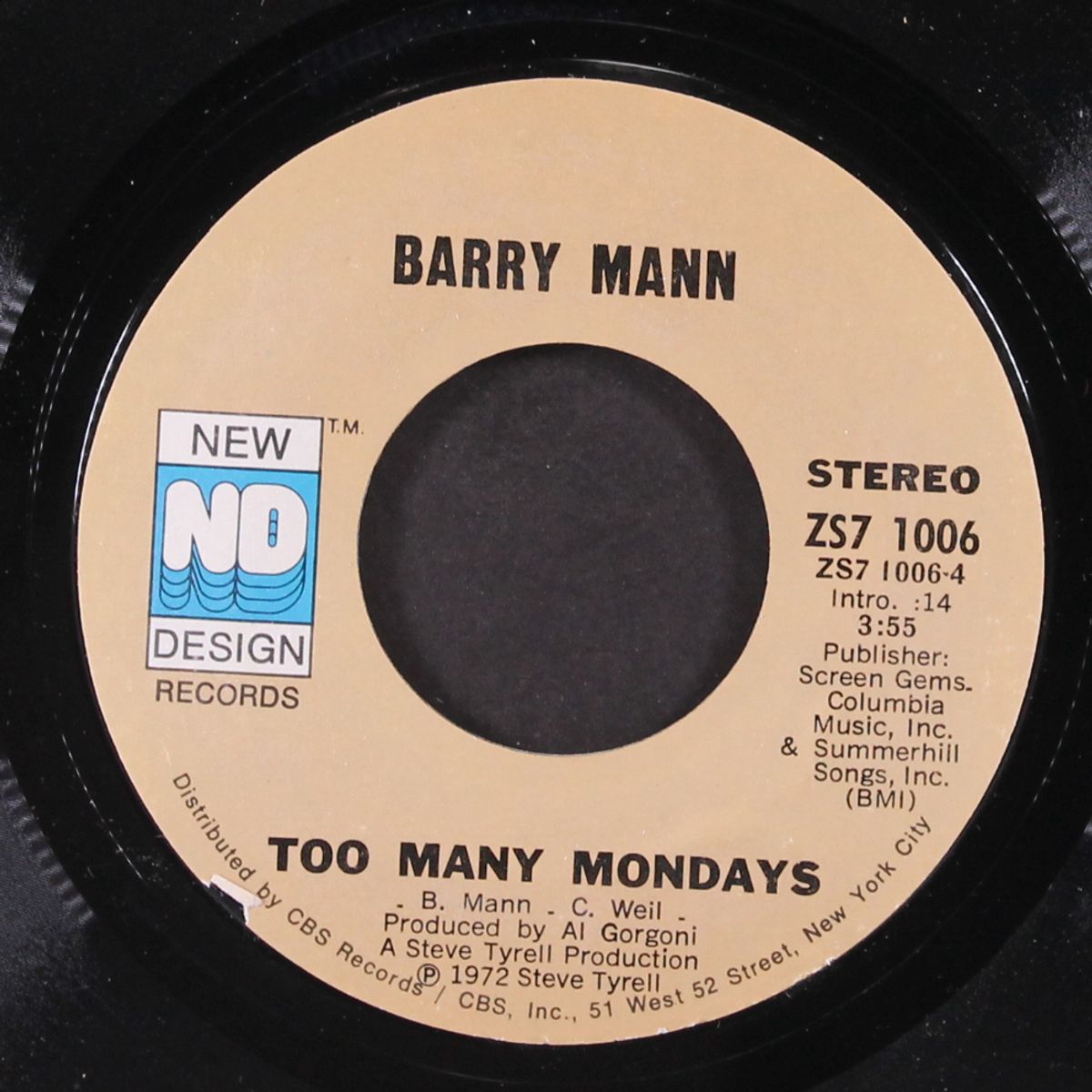 lay it all out / too many mondays by BARRY MANN