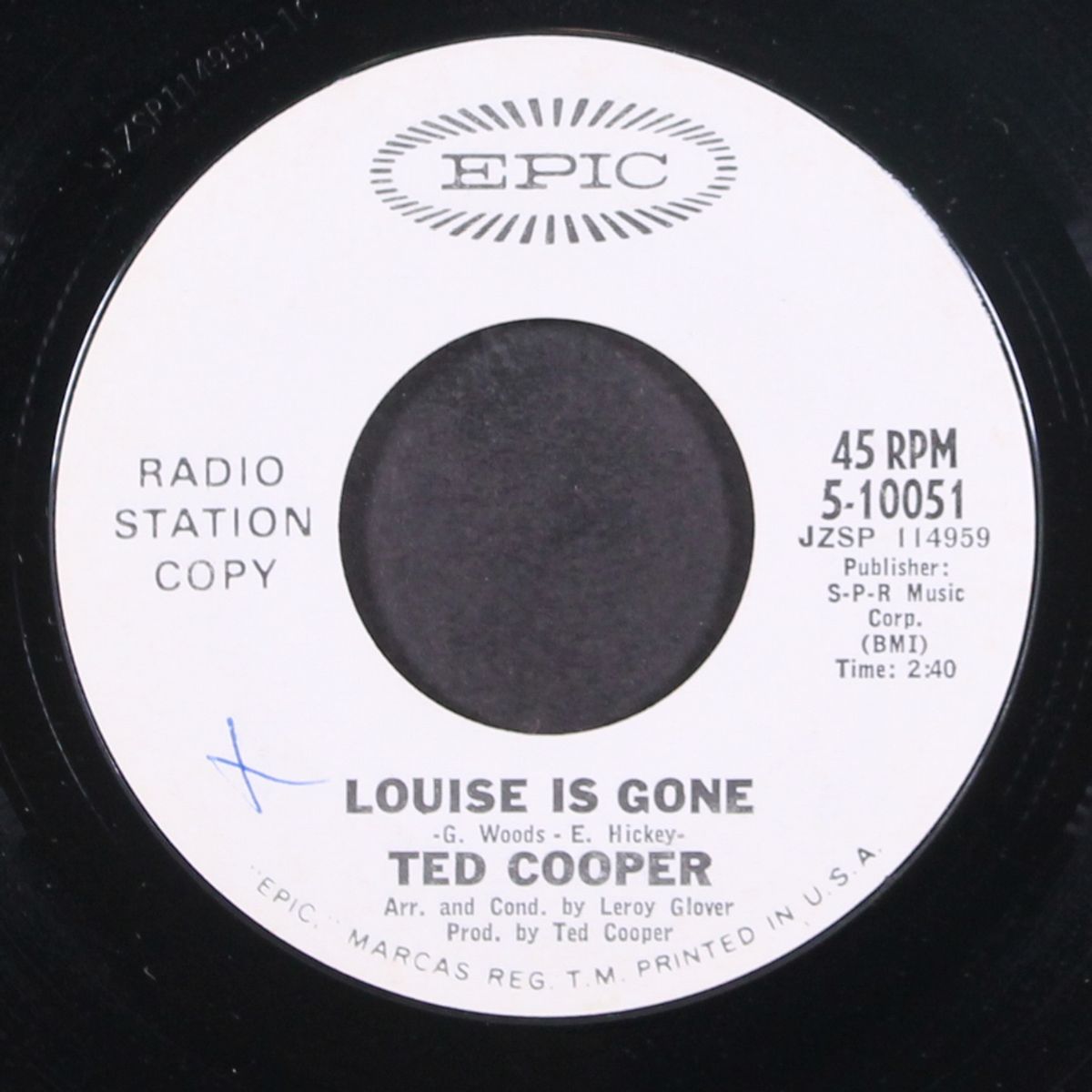 louise is gone / for loving you by TED COOPER