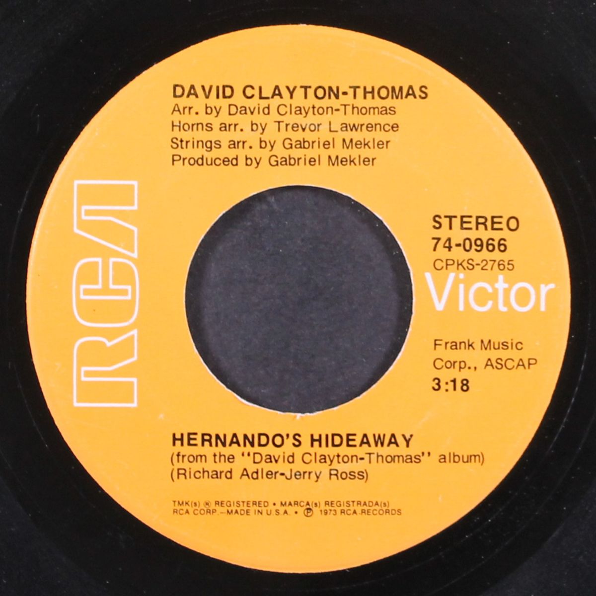 hernando's hideaway / harmony junction by DAVID CLAYTON-THOMAS