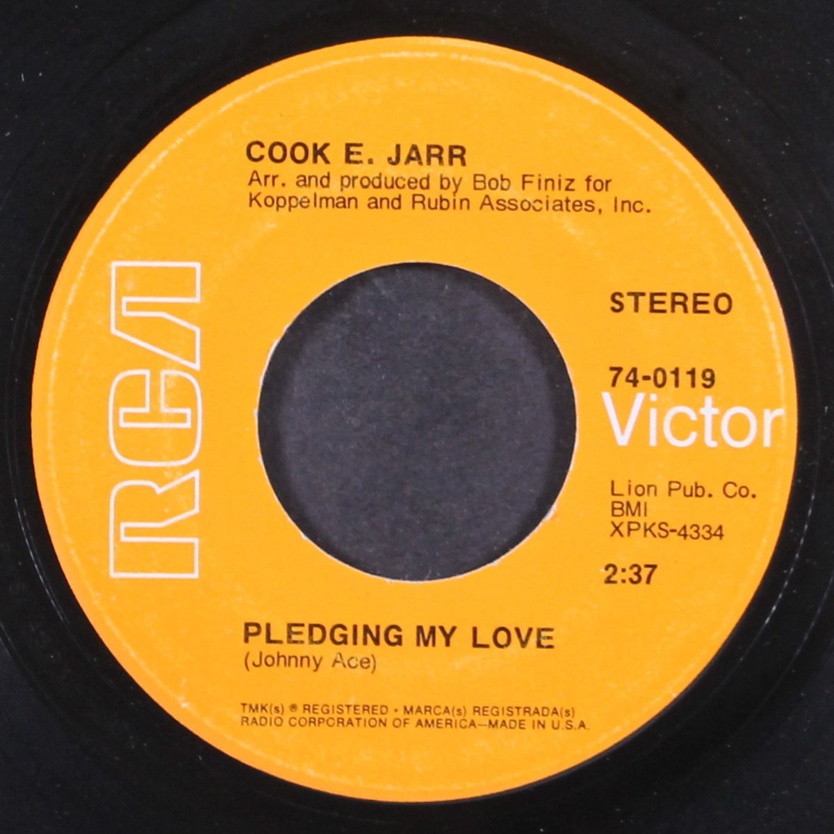 pledging my love / if i were a carpenter by COOK E. JARR