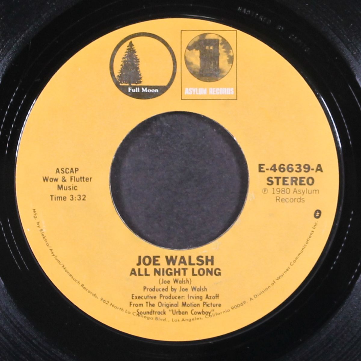 all night long / orange blossom special/hoedown by JOE WALSH / GILLEY'S "URBAN COWBOY" BAND
