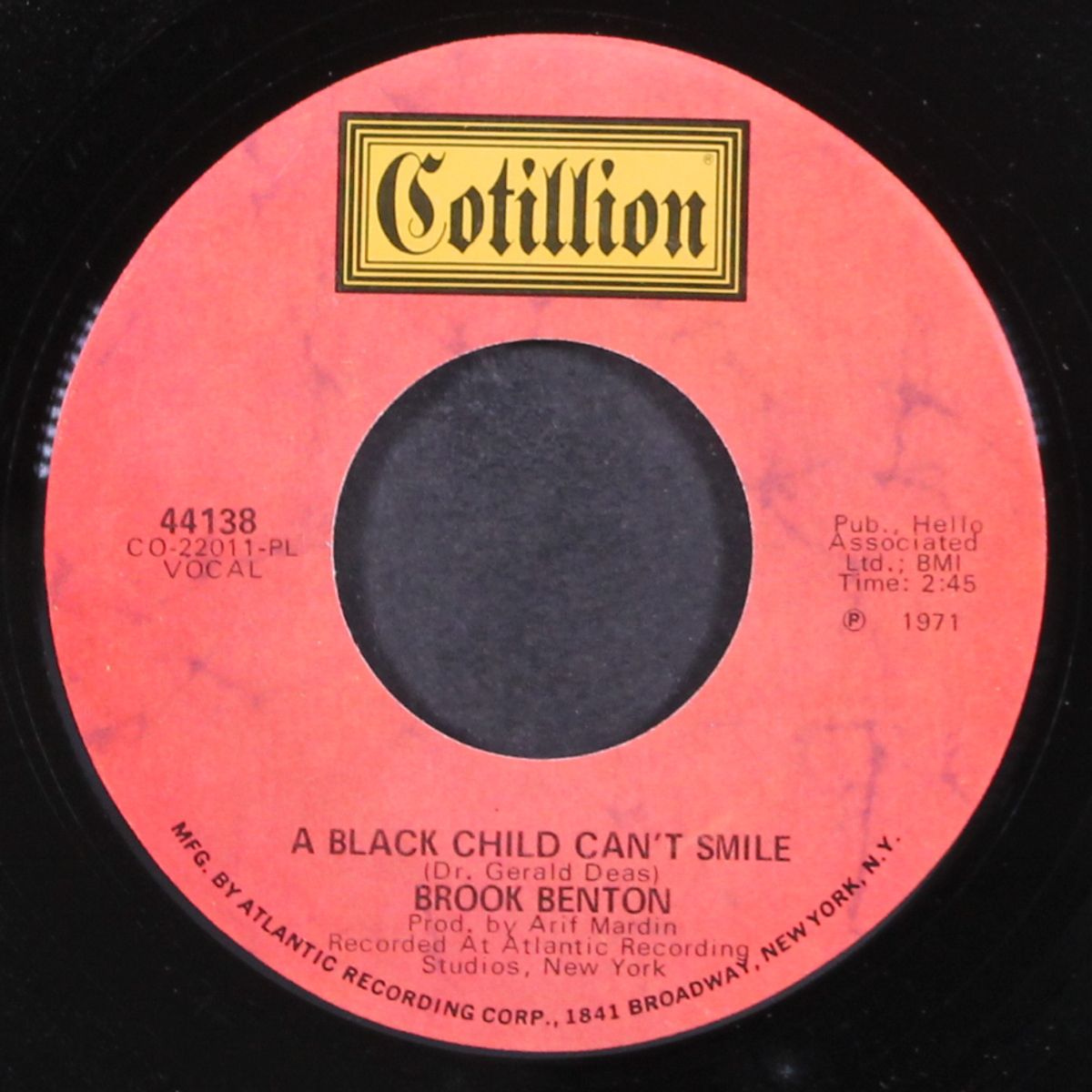a black child can't smile / if you think god is dead by BROOK BENTON