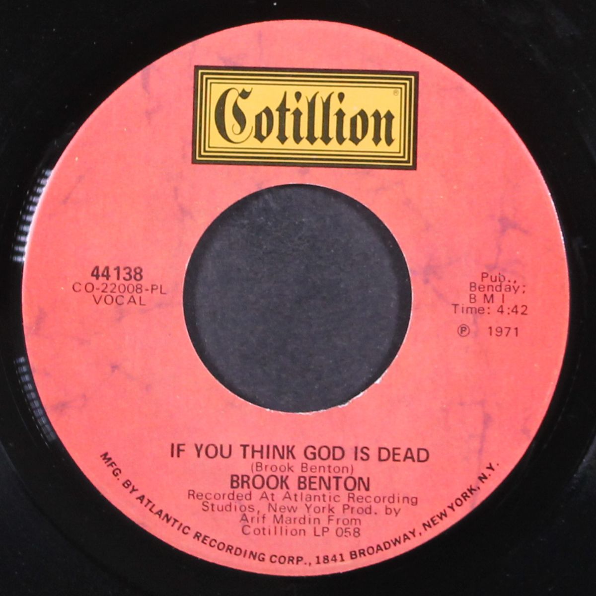 a black child can't smile / if you think god is dead by BROOK BENTON