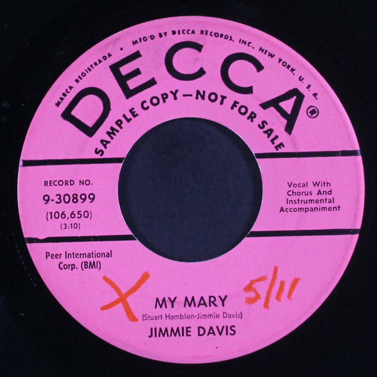 my mary by JIMMIE DAVIS