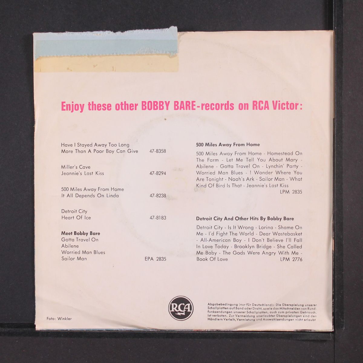 times are gettin' hard by BOBBY BARE